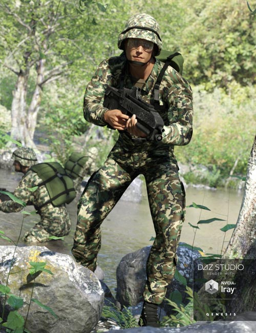 Army Uniform for Genesis 3 Male(s) and Genesis 2 Male(s)