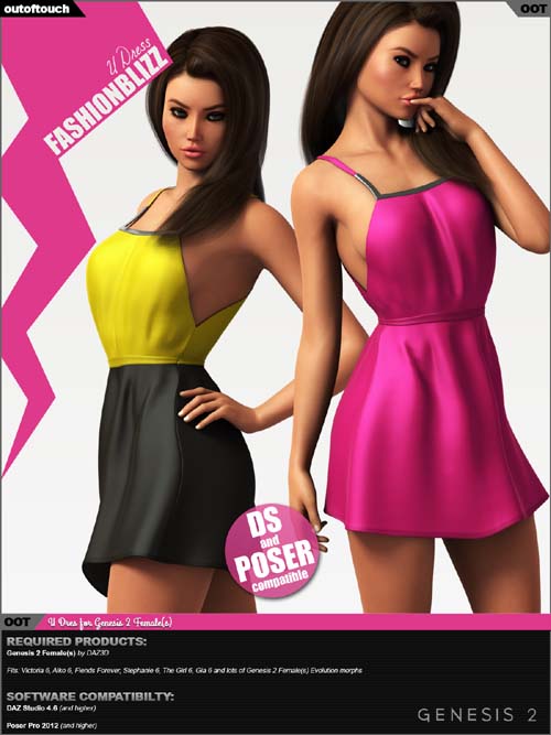 Fashion Blizz - U Dress for Genesis 2 Female(s)