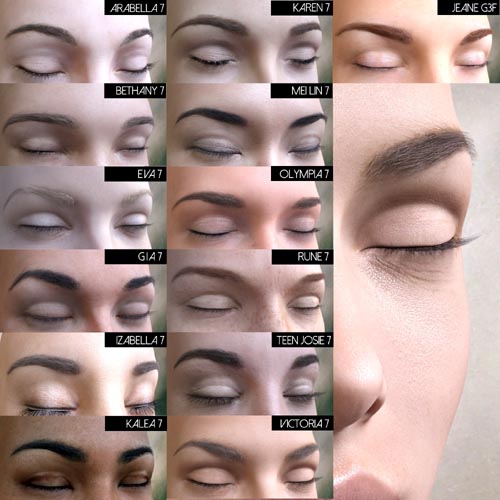 Oh My Brows BUNDLE Morphing Eyebrows for G3F and G3M