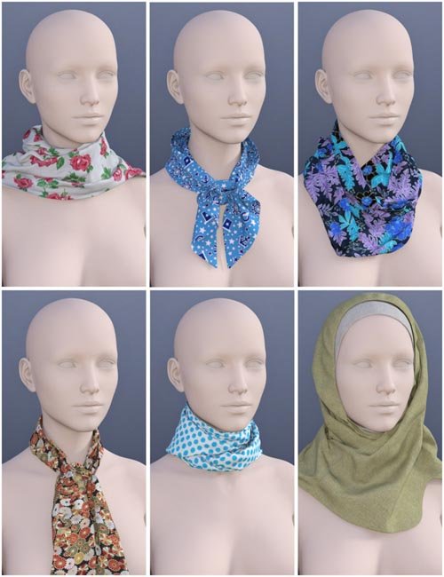 Scarves (converted from G3F) for Genesis 8 Female(s)