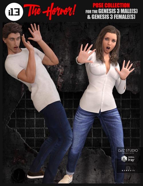 i13 The Horror! Pose Collection for the Genesis 3 Male(s) and Genesis 3 Female(s)