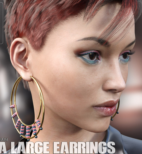 Extra Large Earrings for Genesis 3 Female(s)