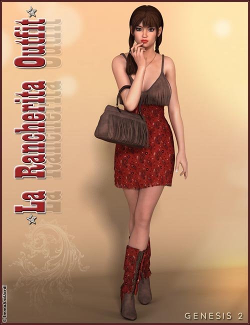 La Rancherita Outfit and Accessories (converted from G2F) for Genesis 8 Female