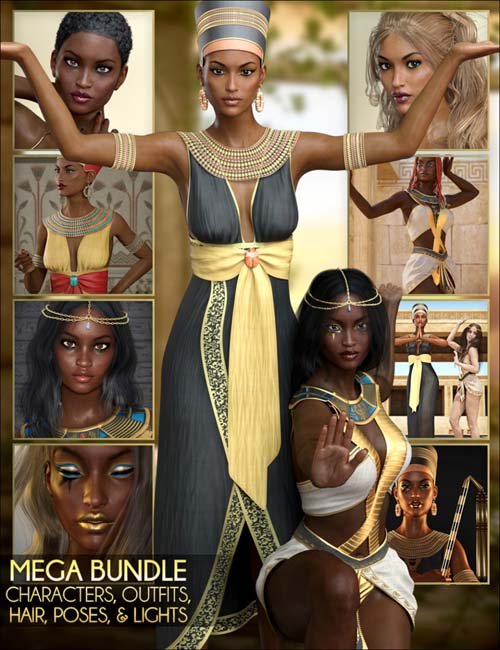 Egyptian MEGA Bundle – Characters, Outfits, Hair, Poses and Lights