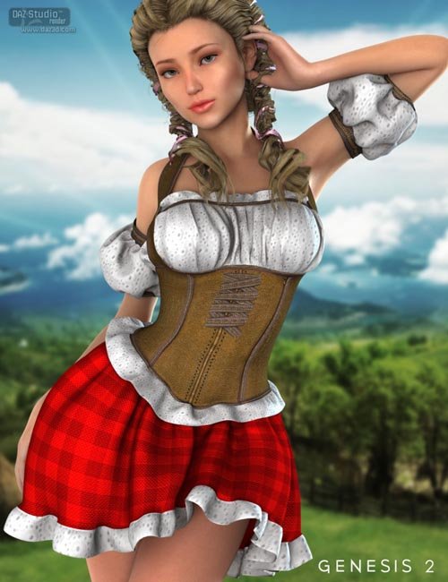 Milkmaid Outfit (converted from G2F) for Genesis 8 Female(s)