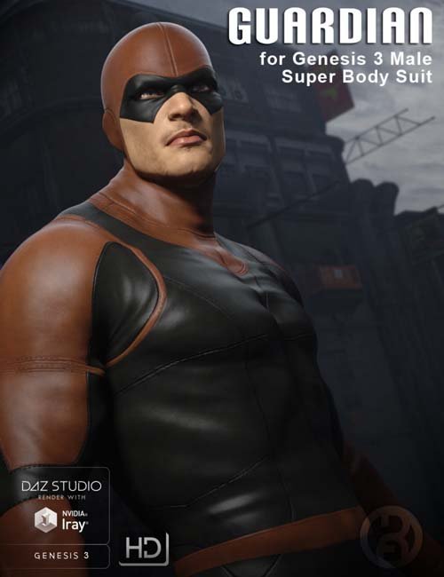 Guardian for Genesis 3 Male Super Bodysuit