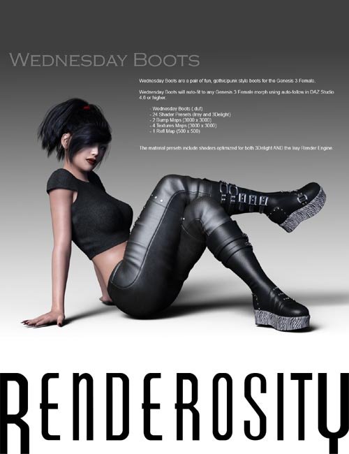 Wednesday Boots for G3F