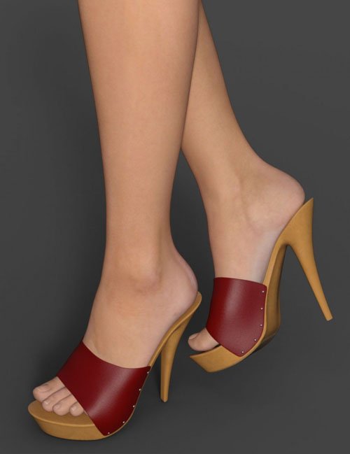 10 inches Platform Mules for G3F » Best Daz3D Poses Download Site