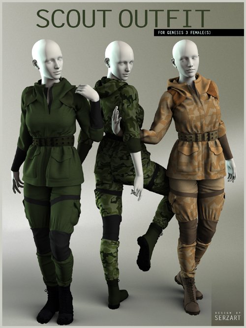 Scout Outfit for Genesis 3 Female