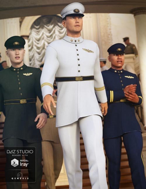 Military Dress Uniform for Genesis 3 Male(s) and Genesis 2 Male(s)
