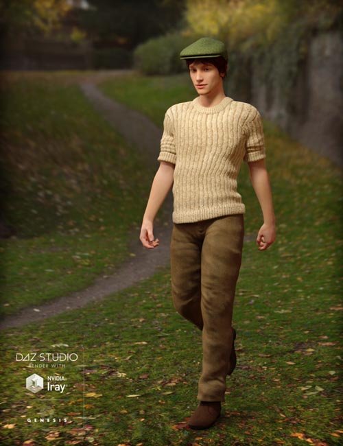 Chunky Knit Sweater Outfit (converted from G3M) for Genesis 8 Males