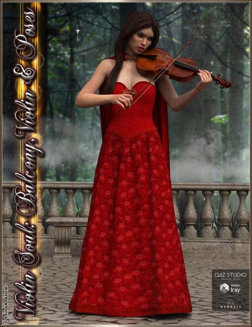 Violin, Soul Balcony, Clothing and Poses (converted from G3F) for Genesis 8 Female(s)