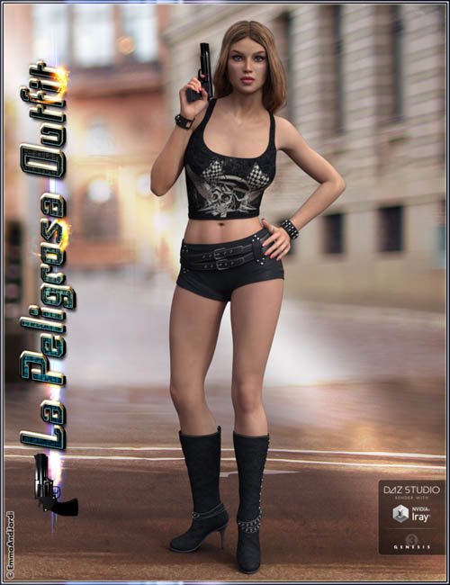 La Peligrosa Outfit and Accessories (converted from G3F) for Genesis 8 Female