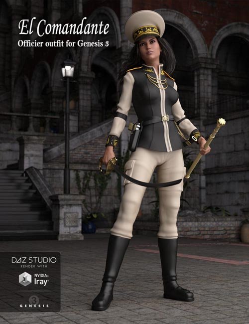 El Comandante, Officer Outfit (converted from G3F) for Genesis 8 Female(s)