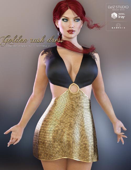 Golden Rush Dress (conv. from G3F) for Genesis 8 Female(s)