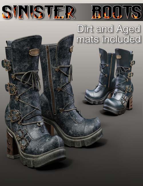 Slide3D Sinister Boots for Genesis 3 Female(s)