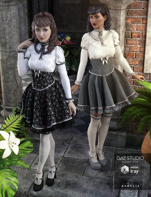 Gothic Lolita Outfit Textures