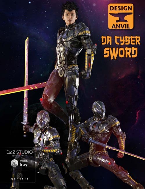 DA Cyber Sword and Poses for Genesis 3 Male(s)