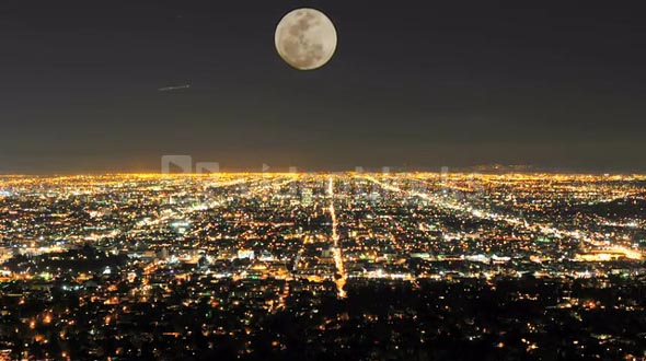Moon Over City