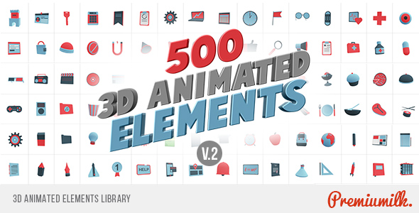 3D Animated Elements Library