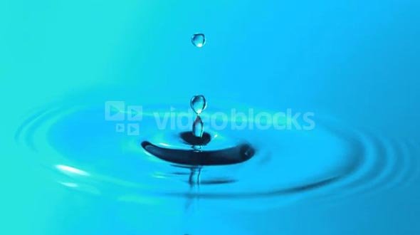 Slow Motion Blue Droplets