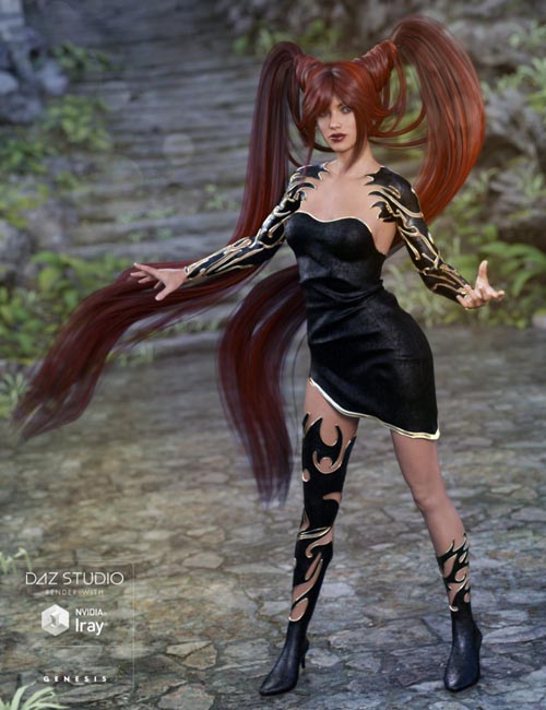 Dragon Fighter Outfit for Genesis 3 Female(s)