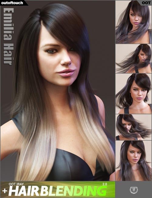 Emilia Hair and OOT Hairblending 2.0 for Genesis 3 Female(s)