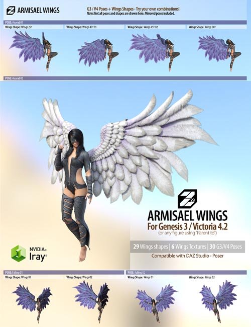 3DmodelsDownload.NET Renderosity Armisael Wings.