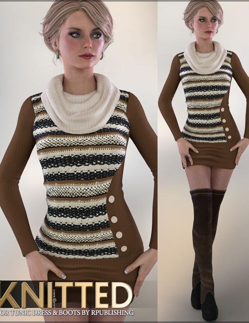 Knitted for Tunic Dress and Boots