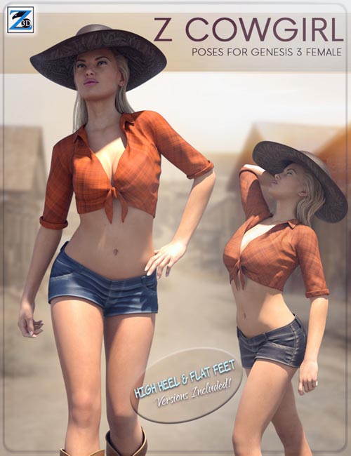 Z Cowgirl - Poses for Genesis 3 Female