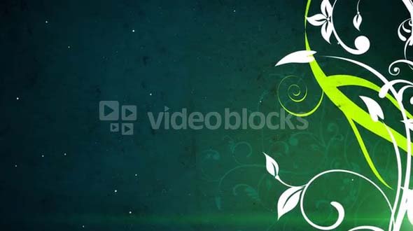 Green and White Flourishes and Flowers 2