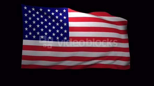 American Flag 3D Render with Alpha Channel