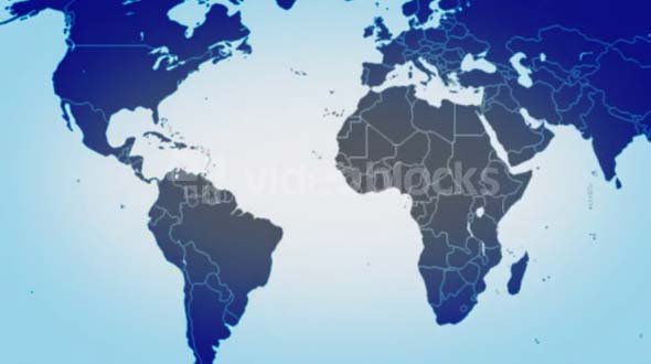 Soft World Map Blue