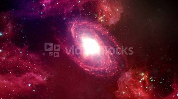 Red Galaxy With Sunburst