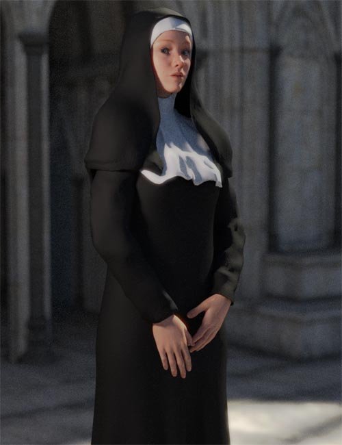 Nun Outfit (converted from G3F) for Genesis 8 Female(s)