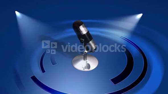 Spinning Microphone & Blue Circle
