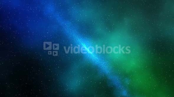 Blue and Green Starry Sky in the Galaxy