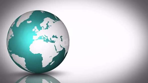 Teal Globe With White Background