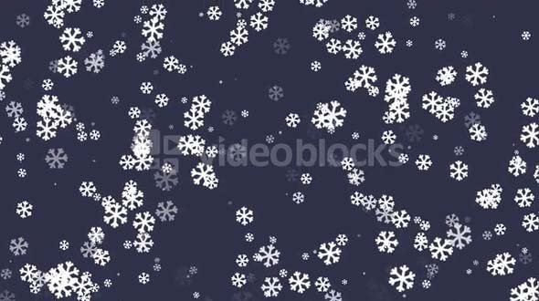 Snowflakes Falling Blue Background