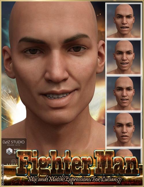 Fighter Man Mix and Match Expressions for Lucian 7 and Genesis 3 Male(s)