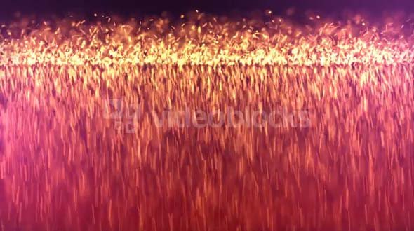 Fiery Particle Waterfall