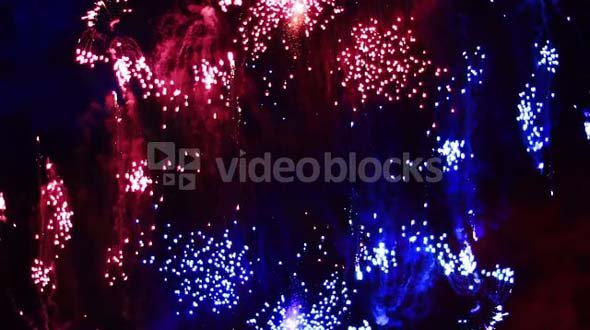 Red and Blue Firework Sparks