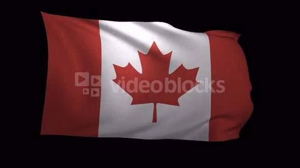 Canada Flag 3D Rendering with Alpha Channel