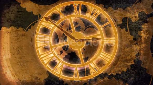 Glowing Clock and Gears