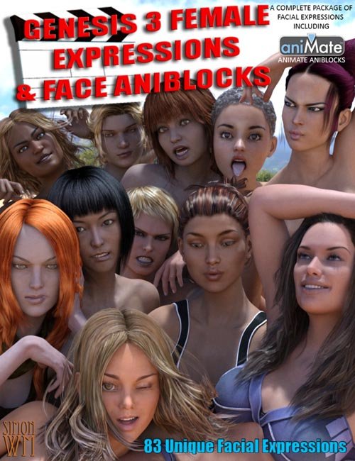 Genesis 3 Female(s) Expressions & Face aniBlocks