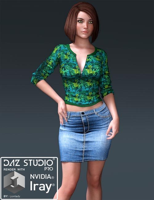 Blair Zip Top and Long Mini (converted from G3F) for Genesis 8 Female