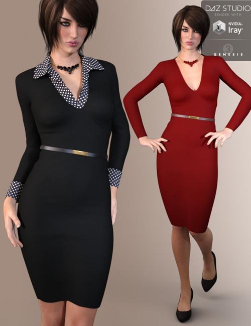 9 To 5 Dress Outfit for Genesis 3 Female(s)