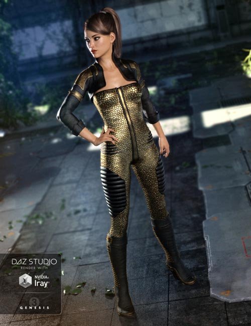 Sci-Fi Lieutenant Outfit for Genesis 3 Female(s)