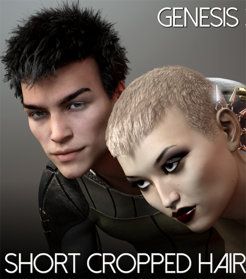 Short Cropped Hair for Genesis 3 Male and Females