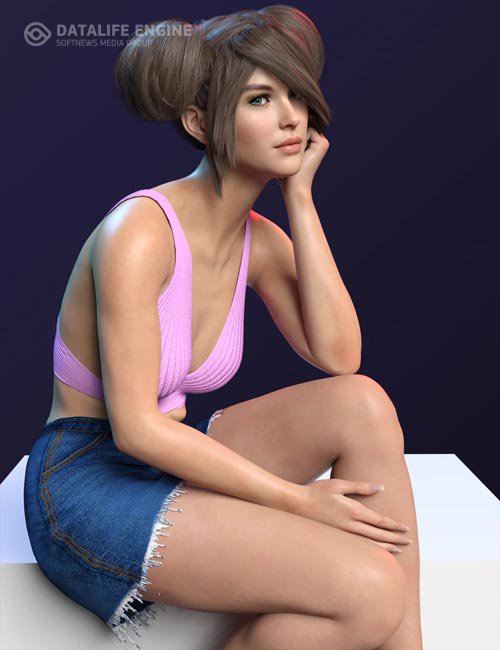 X-Fashion dForce Casual Denim Outfit for Genesis 8 Females